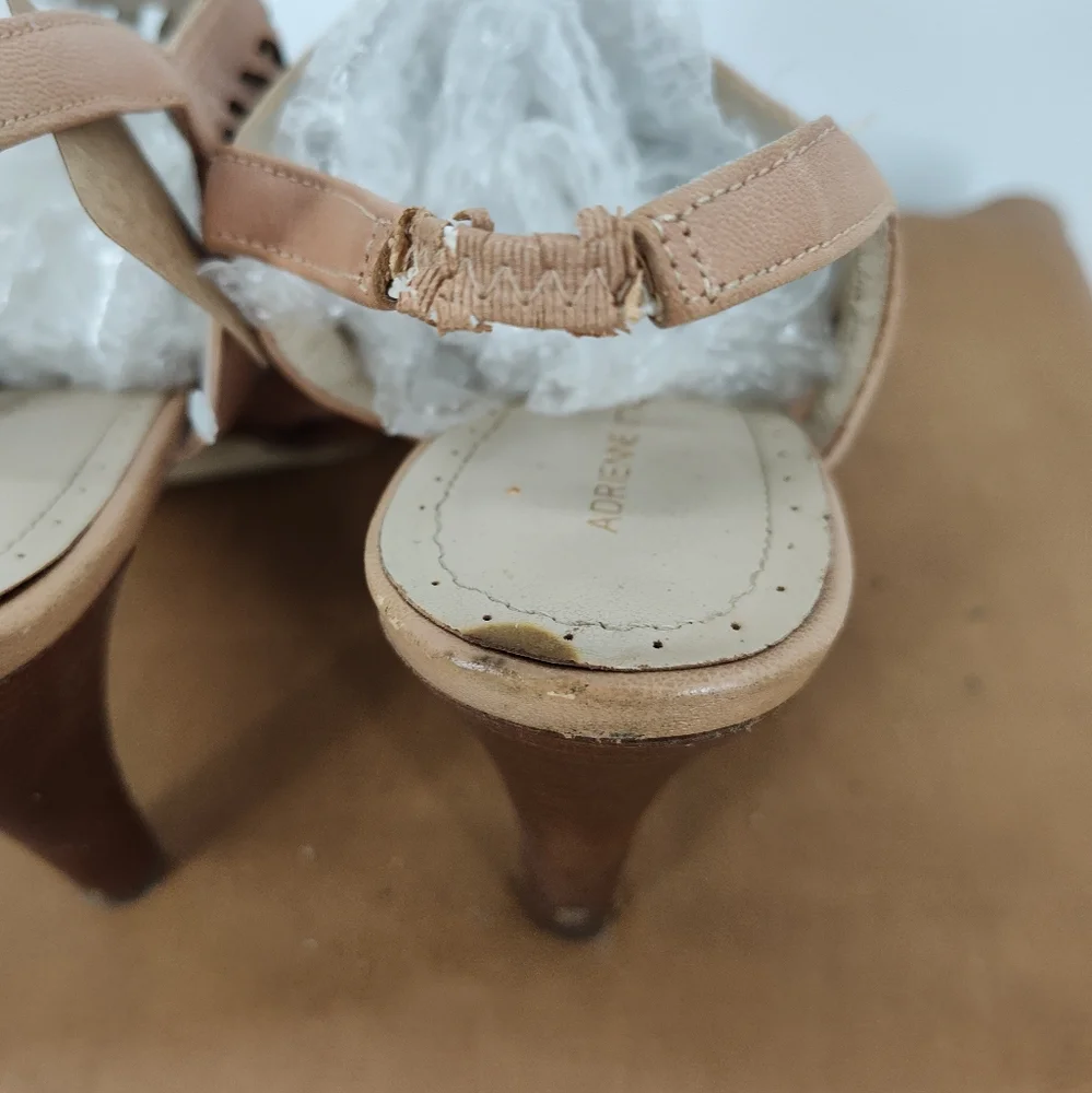 Adrienne Vittadini Tan Cutout Heeled Sandals Size 9.5M